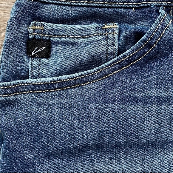 KANCAN Distressed Raw Hem Denim Mini Jean Skirt Size 29 - Picture 6 of 10